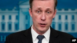 美国白宫国家安全顾问杰克·沙利文(Jake Sullivan)周一(2024年5月13日) 对媒体做简报。(媒体联访照片)