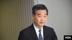 香港特首梁振英。(美國之音湯惠芸攝)