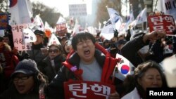 Người ủng hộ Tổng thống Hàn Quốc Park Geun-hye tập hợp ở Seoul, Hàn Quốc, ngày 17 tháng 12, 2016.