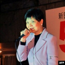 公民党立法会议员余若薇在造势晚会上讲话