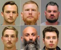 被控串谋绑架密歇根州长惠特默的几名被告,包括弗兰克斯、卡塞塔、福克斯、哈里斯、克罗夫特和加尔宾。