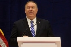 资料照片:美国国务卿蓬佩奥在美国与阿富汗塔利班签署协议后讲话。(2020年2月29日)