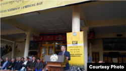 杨建利2019年3月10日在达兰萨拉集会上发言(公民力量照片)