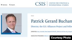 前澳大利亚国防部官员巴肯目前在CSIS任职（CSIS官网）