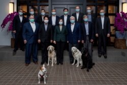 台湾总统蔡英文4月15日在台北宴请美国总统拜登派遣的美国资深访台团一行,斯坦柏格是代表团成员。(台湾总统府图片)