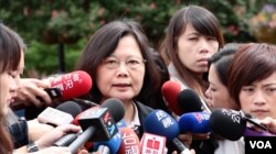 台湾民进党主席蔡英文在华盛顿接受媒体采访(2015年6月5日)