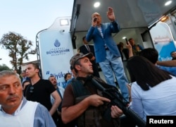 土耳其总统埃尔多安在伊斯坦布尔发表讲话(2016年7月16日)