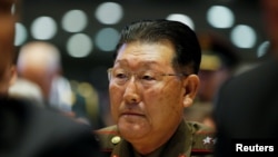 朝鲜人民武力省副相金亨龙2018年10月25日出席香山论坛(路透社)