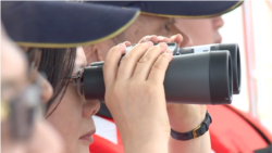 台湾总统蔡英文2017年6月10日视察海巡署(台湾总统府照片)