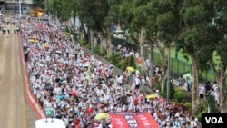 资料照:2019年6月9日,据信百万名香港民众参加“反送中”大游行 。