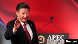 中国国家主席习近平2018年11月17日在APEC峰会上发言(路透社)