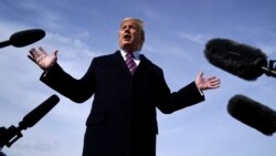 特朗普总统在安德鲁斯联合基地回答媒体提问。(2020年2月20日)