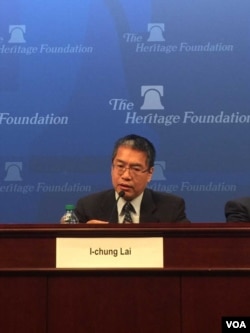 两岸交流远景基金会执行长赖怡忠(美国之音莉雅拍摄)