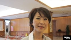 台湾在野党民进党立委陈亭妃( 美国之音张永泰拍摄)