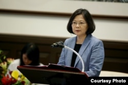 台湾总统蔡英文9月23日在接见欧洲议会议员团时就台湾未获邀ICAO邀请发表看法。(台湾总统府提供)