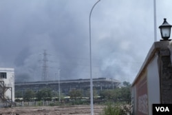 天津爆炸事发现场(美国之音东方拍摄)