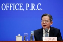 资料照片:时任中国外交部副部长的郑泽光在北京参加一次记者会。 (2019年12月13日)