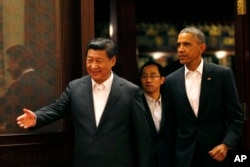 美国总统奥巴马和中国主席习近平在北京中南海(2014年11月11日)