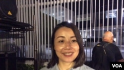 香港政治人物刘小丽(美国之音记者申华 拍摄)