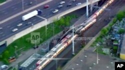 Xe lửa chở khách trên tuyến New York-Boston ở miền đông nước Mỹ.