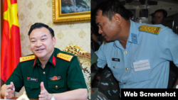 Đại tá Phùng Danh Thắm (trái) bị khởi tố về cáo buộc “Thiếu trách nhiệm gây hậu quả nghiêm trọng” trong khi Đại tá Bùi Văn Tiệp bị cáo buộc “lợi dụng chức vụ, quyền hạn trong khi thi hành công vụ.”