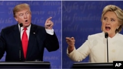 唐纳德·川普和希拉里·克林顿在第三次候选人辩论中(2016年10月19日)