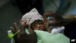 海地一个出生三天的早产儿(资料照)