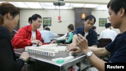 资料照:香港的一家麻将馆