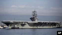 美国里根号航母(资料照片 )