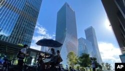 位于深圳的恒大总部。（2021年9月23日)