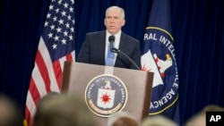 Giám đốc CIA John Brennan nói chuyện trong cuộc họp báo tại trụ sở CIA ở Langley, bang Virginia, 11/12/14