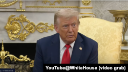 2025年8月25日,唐纳德·特朗普总统在白宫与韩国总统李在明举行的双边会晤中发表讲话。