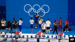 2020东京奥运会游泳赛场。(美联社照片)