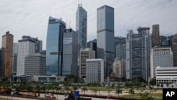 资料照:香港中环金融商业区