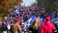 美国首都华盛顿11月14日举行支持特朗普的示威抗议活动。