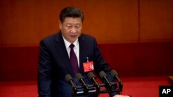 习近平在中共19大开幕式上发表讲话。(2017年10月18日)