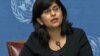 资料照片：联合国人权事物高级专员办公室发言人沙姆达萨尼在记者会上。