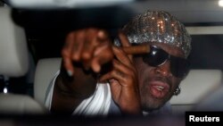 Cựu ngôi sao bóng rổ Mỹ Dennis Rodman tại Bắc Kinh, ngày 7/9/2013.
