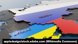 乌克兰和俄罗斯地图。