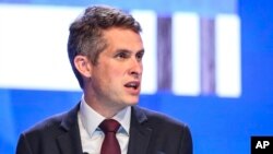 英国国防大臣威廉姆森在新加坡的一个亚洲安全防务会议上发言。(2018年6月3日)