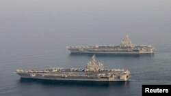美国海军“卡尔·文森”号(USS Carl Vinson)航母舰队(资料照片)