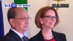 Nhà lãnh đạo Miến Điện đầu tiên đến thăm Australia (VOA60) Nhà lãnh đạo Miến Điện đầu tiên đến thăm Australia (VOA60)