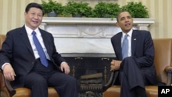 中国国家副主席习近平2012年2月14日在白宫与美国总统奥巴马会晤。