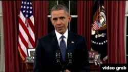 奥巴马电视讲话强调继续打击恐怖主义(VOA视频截图)