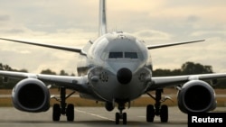 资料照片: 美国海军P8侦察机。