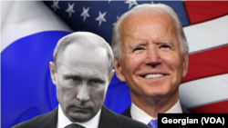 Ảnh ghép Tổng thống Mỹ Joe Biden (phải) và Tổng thống Nga Vladimir Putin