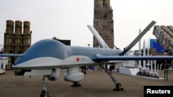 广东珠海中国国际航空航天博览会上展出的CH-4无人机。(2021年9月29日)