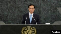 Thủ tưởng Nguyễn Tấn Dũng tại Phiên họp Thường niên lần thứ 68 tại trụ sở LHQ, New York, 27/9/2013. REUTERS/Mary Altaffer/Pool