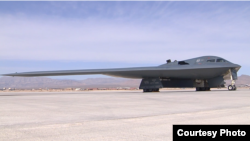 B-2战略轰炸机是美国三大核武器投放系统的重要部分 (美国军方2012年2月29日照片)