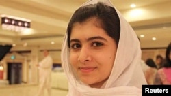 为女孩受教育权利而疾呼的巴基斯坦少女马拉拉(资料照)